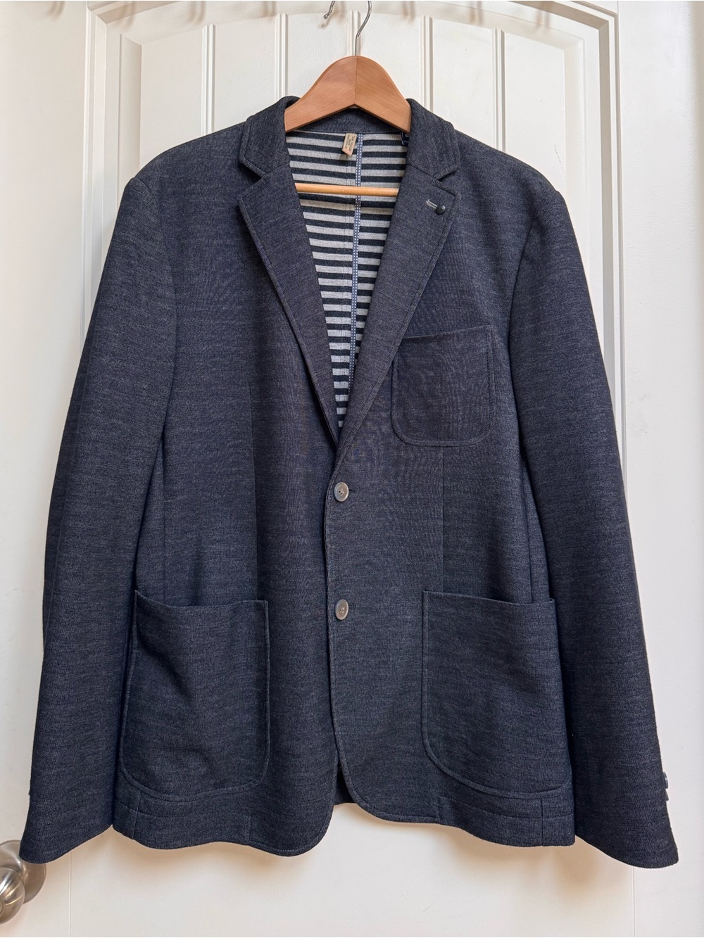 Tom Tailor Men's Dark Blue Unstructured Knit Blazer. 50 (US 40/L)
